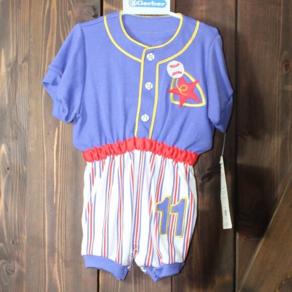 Gerber Vintage Baseball Outfit- NWT and Hanger - Picture 1 of 12